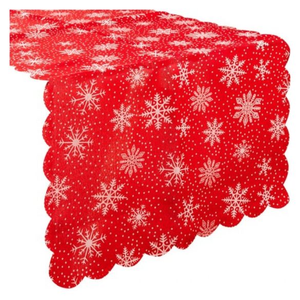 Vianočný stôlový behúň so vzorom snehových vločiek, 150 × 35 cm 00022788