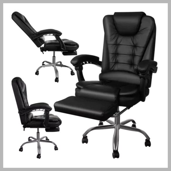 Malatec kancelárska stolička s podnožkou - čierna 00023286