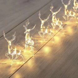   Vianočný LED reťaz s motívom sobov, 10 LED, teplá biela, 145 cm 00024955