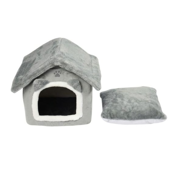 Purlov 2 v 1 plyšové lôžko a domček pre mačky – s odnímateľnou strechou 00025706