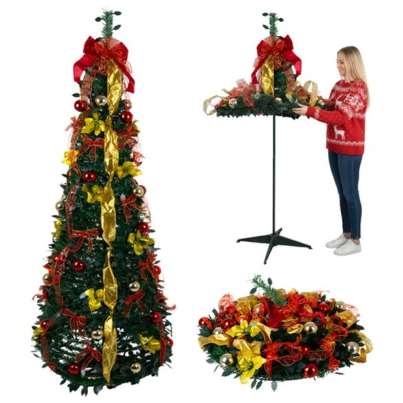 RUHHY skladací, zdobený umelý vianočný stromček so stojanom, 180 cm 00026757