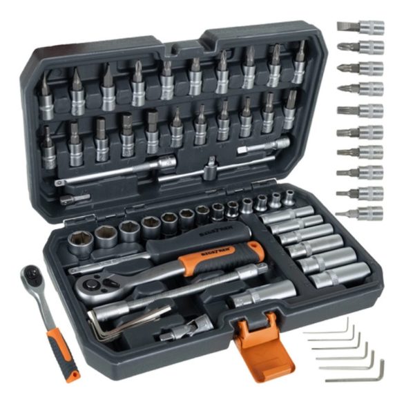Sada náradia BIGSTREN 56 ks 1/4” s račňou v puzdre CrV 00026845