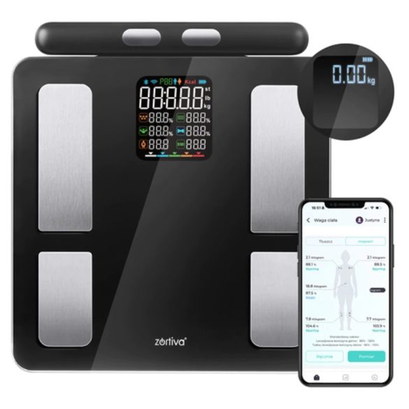 ZORTIVA Smart Premium analytická kúpeľňová váha s Bluetooth 00026893