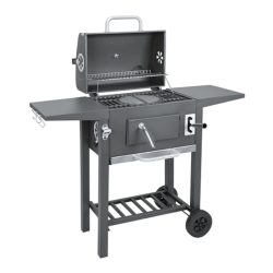   Kaminer gril na drevené uhlie s liatinovým roštom, vekom, teplomerom a nastaviteľným ohniskom 00027317