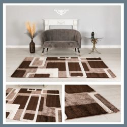   Eylül Hnedý koberec s bielym vzorom tehál 160x220 01201D-KAHVE-VIZON-160220