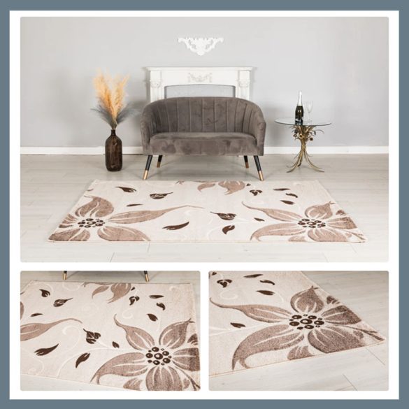 Koberec Eylül Coffee-Beige s kvetinovým vzorom 200X280 01203D-KAHVE-BEJ-200280