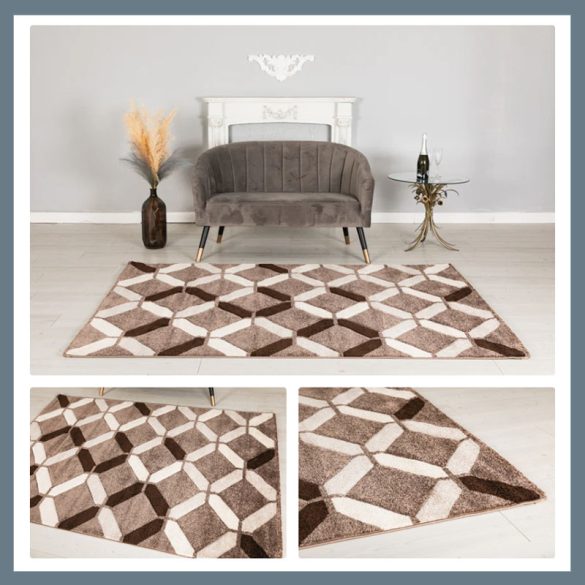 Eylül Coffee-Beaver Checkered 160x220 Koberec 01206D-KAHVE-VIZON-160220
