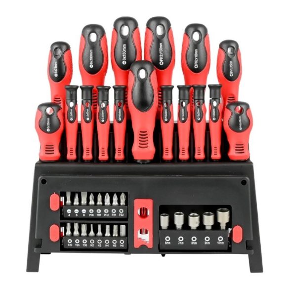 Sada skrutkovačov a bitov 39-dielna – kompletná montážna sada s magnetickým držiakom 015233