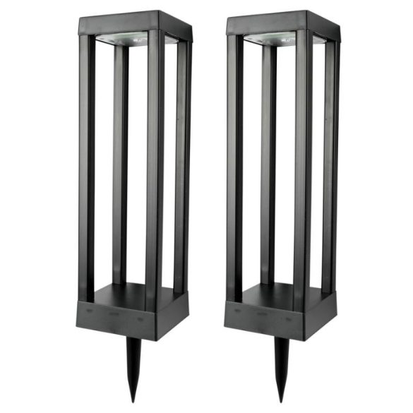 Sada 2 ks solárnych záhradných svietidiel – obdĺžnikový tvar, moderný dizajn 015422