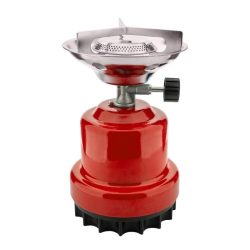   Červený kovový kempingový varič na 190 g plynovú kartu – kompaktný, rýchly, spoľahlivý 015882