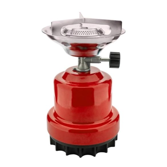 Červený kovový kempingový varič na 190 g plynovú kartu – kompaktný, rýchly, spoľahlivý 015882