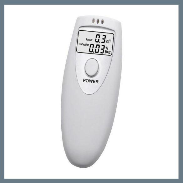 Digitálny alkohol tester – strieborný, s remienkom na zápästie 01900