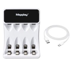   C704Y4 USB-C nabíjačka s LCD displejom pre AA a AAA batérie, 4 pozície 02056