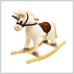   Hojdací jednorožec biely so zvukovými efektmi 71 cm 030589