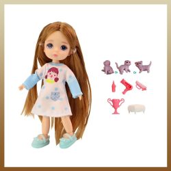 Bábika s mačkou 12,5 cm 036488