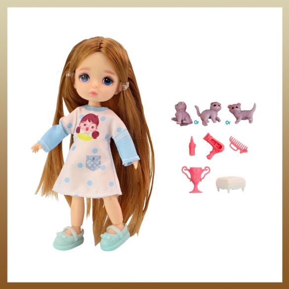 Bábika s mačkou 12,5 cm 036488