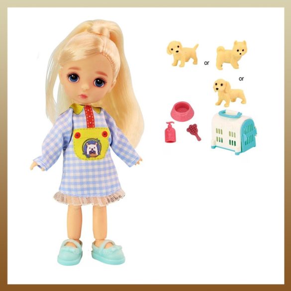Bábika so psíkom, 12,5 cm, 036489