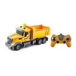   Diaľkovo ovládaný žltý sklápací nákladiak so svetelnými a zvukovými efektmi 29 cm 038245