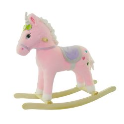   Ružová plyšová hojdačka v tvare jednorožca so zvukovými efektmi 039308