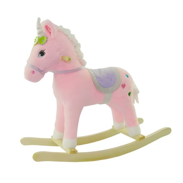 Ružová plyšová hojdačka v tvare jednorožca so zvukovými efektmi 039308
