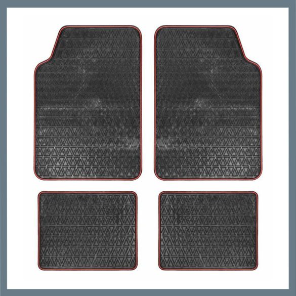 Sada gumových rohoží ALASKA – 4 kusy, čierna a červená 04219