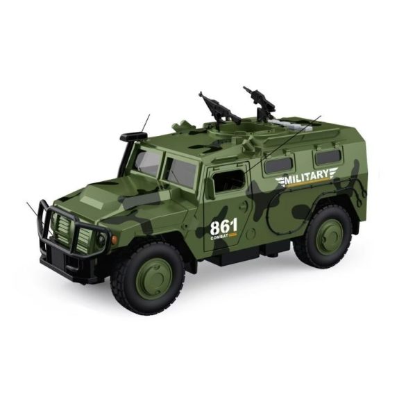 Vojenské terénne auto so svetelnými a zvukovými efektmi v mierke 1:16 049475