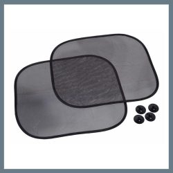 Slnečná clona do auta – čierna, prísavka, 2 ks 06101