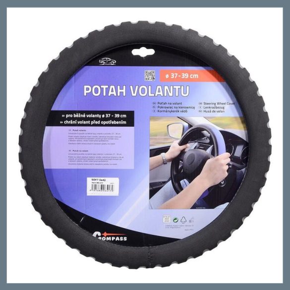 Mäkký obal na riadidlá – sivý, 37–39 cm 06417