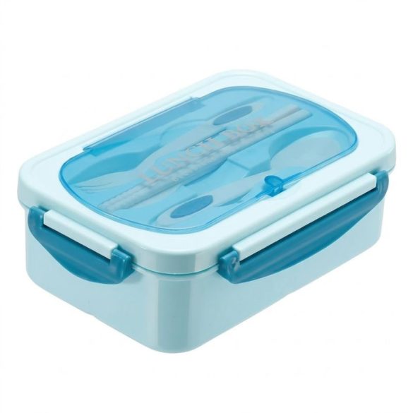 Modrá krabička na desiatu s priehradkami a príborom 07270_N