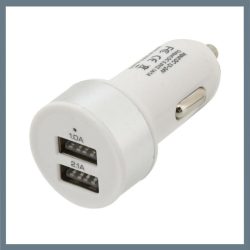   USB adaptér do auta – 2 porty, do zapaľovača 12/24 V, výstup 5 V / 2100 mA 07406