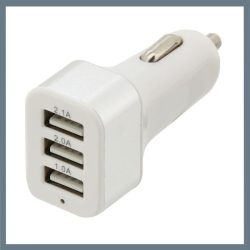   USB adaptér do auta – 3 porty, do zapaľovača 12/24 V, výstup 5 V / 2100 mA 07407
