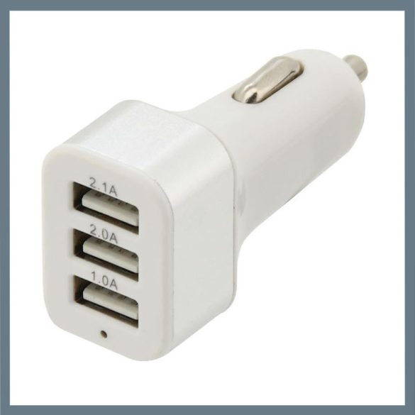 USB adaptér do auta – 3 porty, do zapaľovača 12/24 V, výstup 5 V / 2100 mA 07407