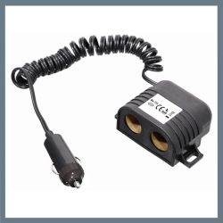   Rozbočovač do autozapaľovača – 12/24 V, 2 zásuvky, kábel 80 cm 07418