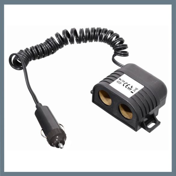 Rozbočovač do autozapaľovača – 12/24 V, 2 zásuvky, kábel 80 cm 07418