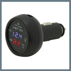   Multifunkčný USB adaptér do auta – s displejom napätia a teploty, 12/24 V 07427