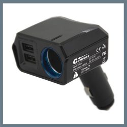   Adaptér do auta – 2× USB DUAL-SIDE + 12 V výstup, 2400 mA 07431
