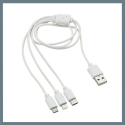   3 v 1 USB nabíjací kábel – micro USB USB C Lightning 07705