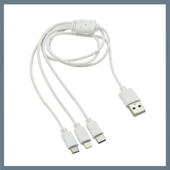 3 v 1 USB nabíjací kábel – micro USB USB C Lightning 07705