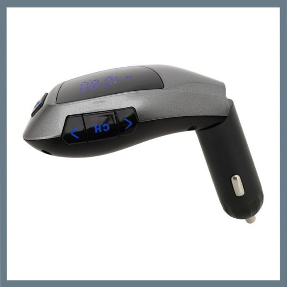 Handsfree FM transmiter MULTI – handsfree, prehrávač hudby a USB nabíjačka v jednom 07719