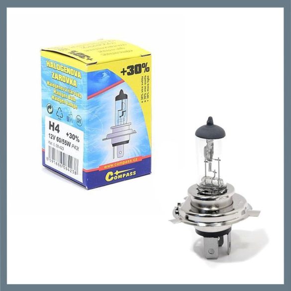 Halogénová autožiarovka +30 % – 12 V H4 60 55 W P43t 08423