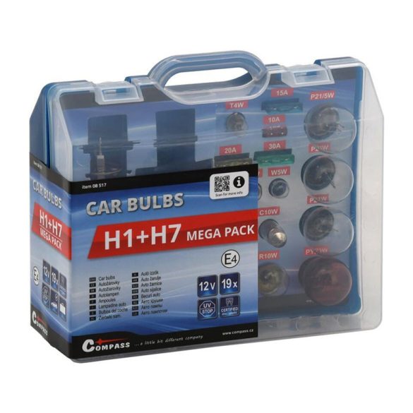 Sada žiaroviek MEGA H1 + H7 + poistky – v uzamykateľnej krabičke 08517