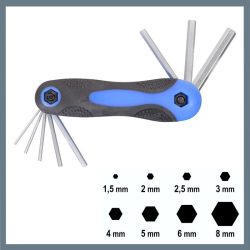 8-dielna sada imbusových kľúčov 1,5 až 8 mm 09422