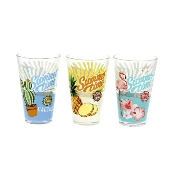 Sada prémiových sklenených pohárov Cerve Nadia Summer Time (3 kusy, 3 x 310 ml) 1020249