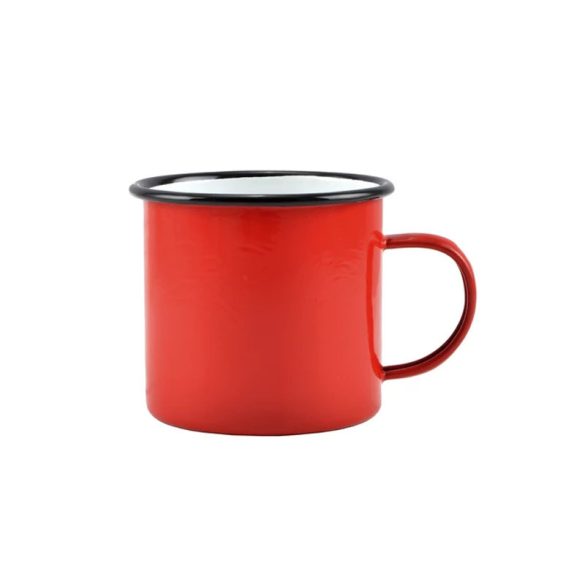 Perfect Home Smaltovaný hrnček 9 cm 450 ml červený a biely 10385