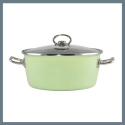   Perfect Home Zelený Elite smaltovaný kastról 20 cm + sklenená pokrievka 10407