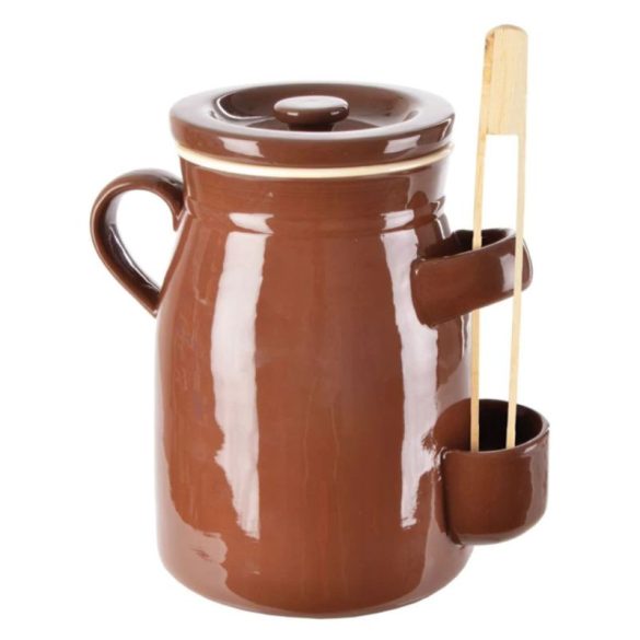 Keramická nádoba na nakladanie s vekom 2,5 l, hnedá 111684