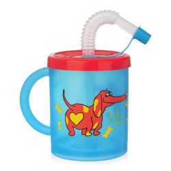   Detský pohárik so slamkou, s motívom psíka, 260 ml 112276
