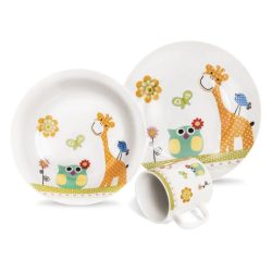   3-dielna detská porcelánová raňajková súprava so vzorom žirafy 112340