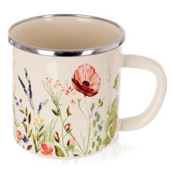   Krémový smaltovaný hrnček s makovým vzorom (MAKI) – 400 ml 112449