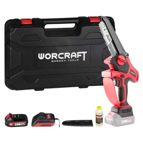 Worcraft CHS-S20LiBPM ShareSYS akumulátorová mini reťazová píla 20 V, 15 cm, s bezkefovým motorom 114853